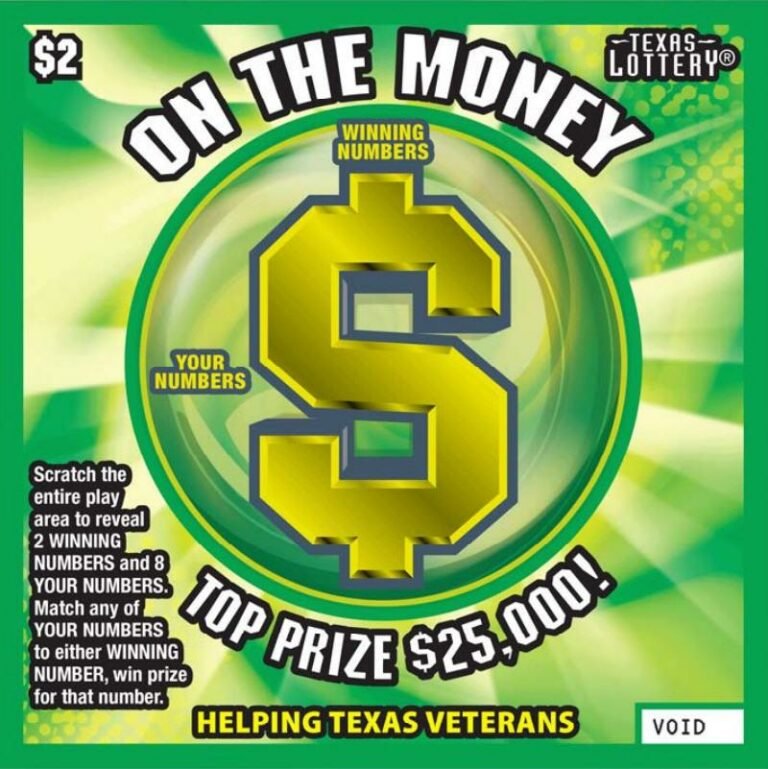 On The Money Texas Lottery ticket
