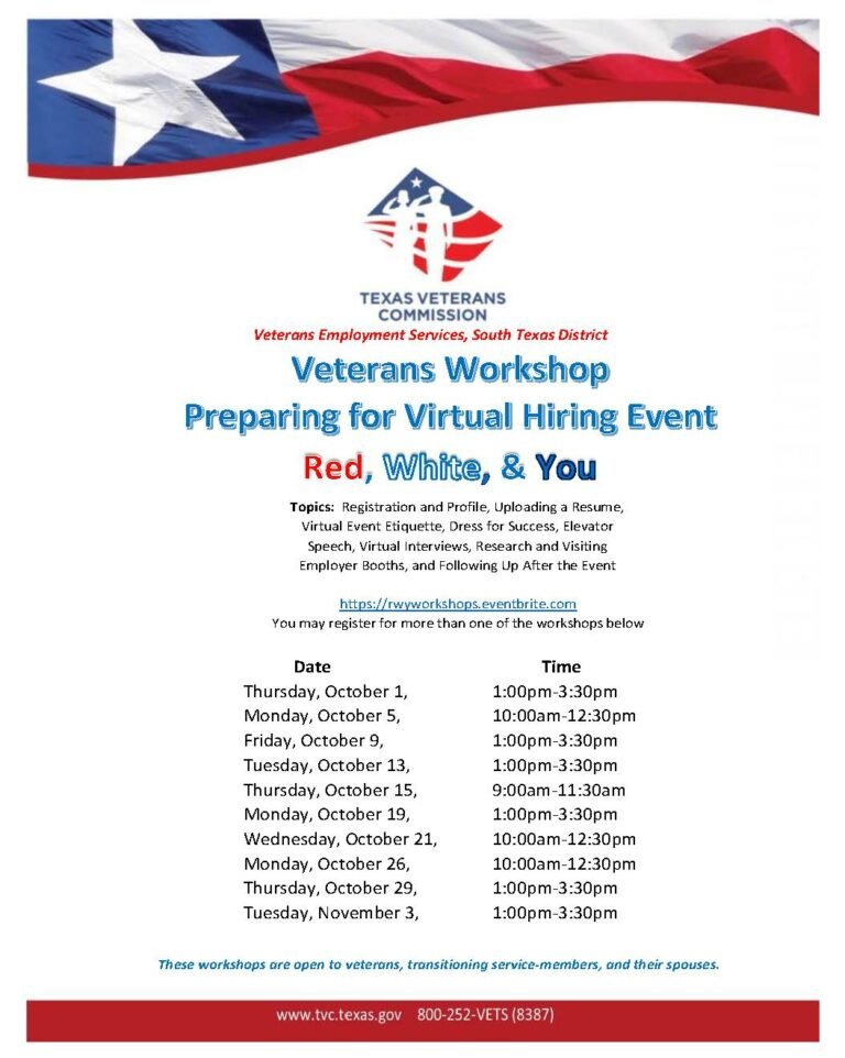 HRWY Veterans Workshops Flyer