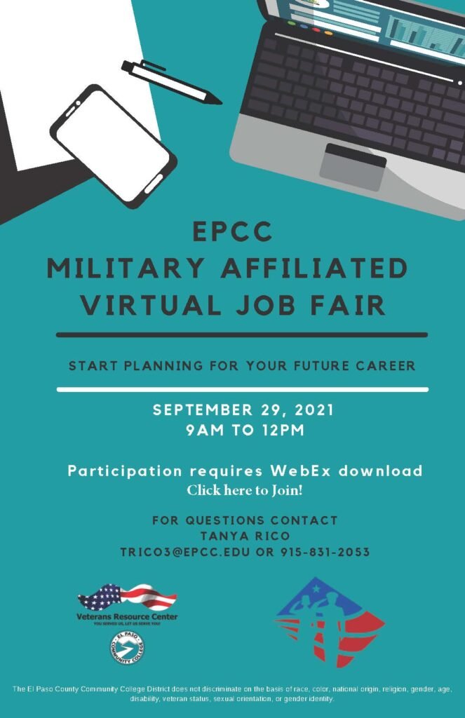 TVC (West TX) Presents, ” The EPCC Military Affiliated Virtual Job Fair