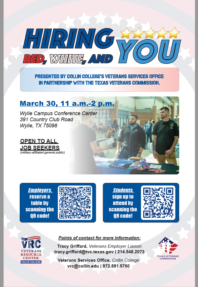 Collin College Hiring Event March 30