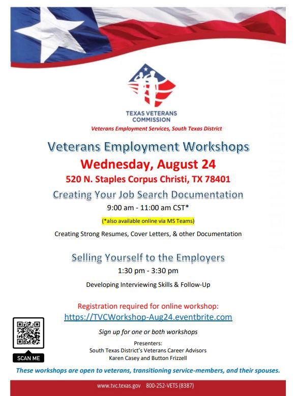 Veterans Employment Workshops (STX-VES) – Texas Veterans Commission