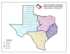 Women Veterans Progam District-TX-Map